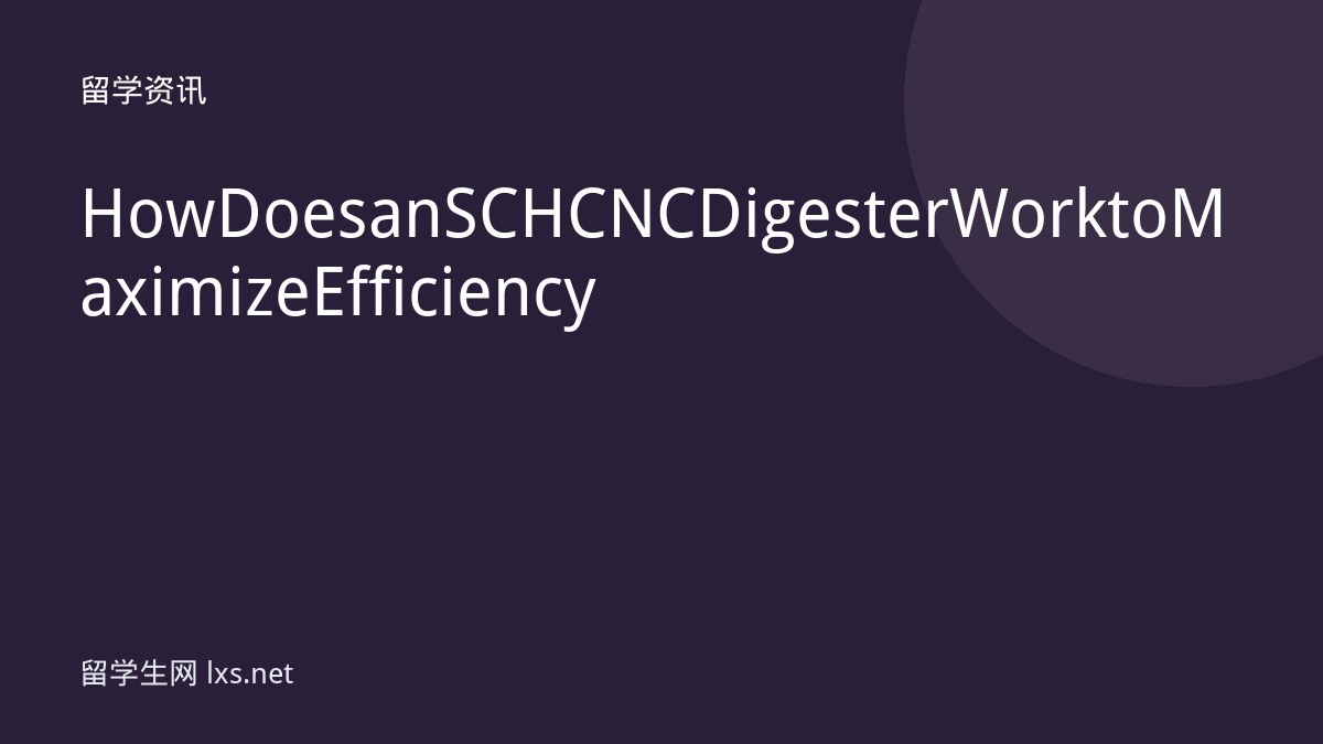 How Does an SCH CNC Digester Work to Maximize Efficiency