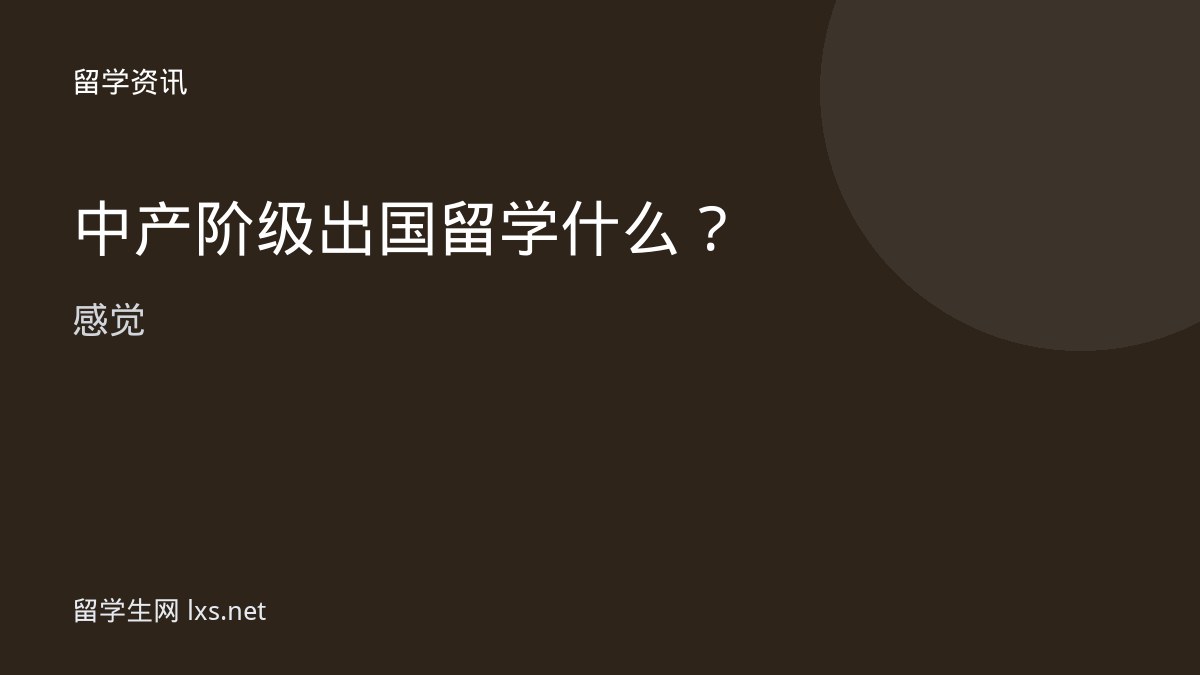 中产阶级出国留学什么感觉