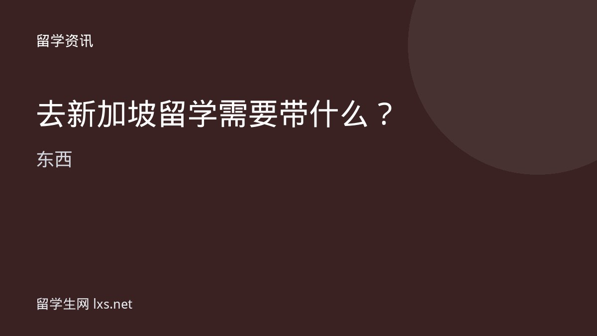 去新加坡留学需要带什么东西
