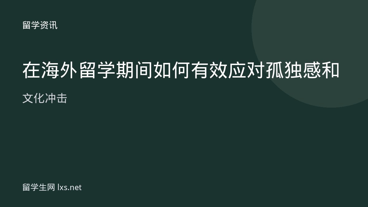 在海外留学期间如何有效应对孤独感和文化冲击