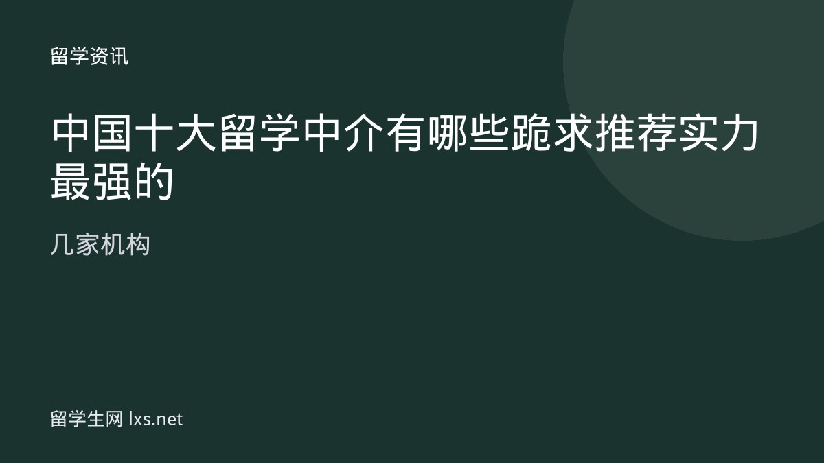 中国十大留学中介有哪些跪求推荐实力最强的几家机构