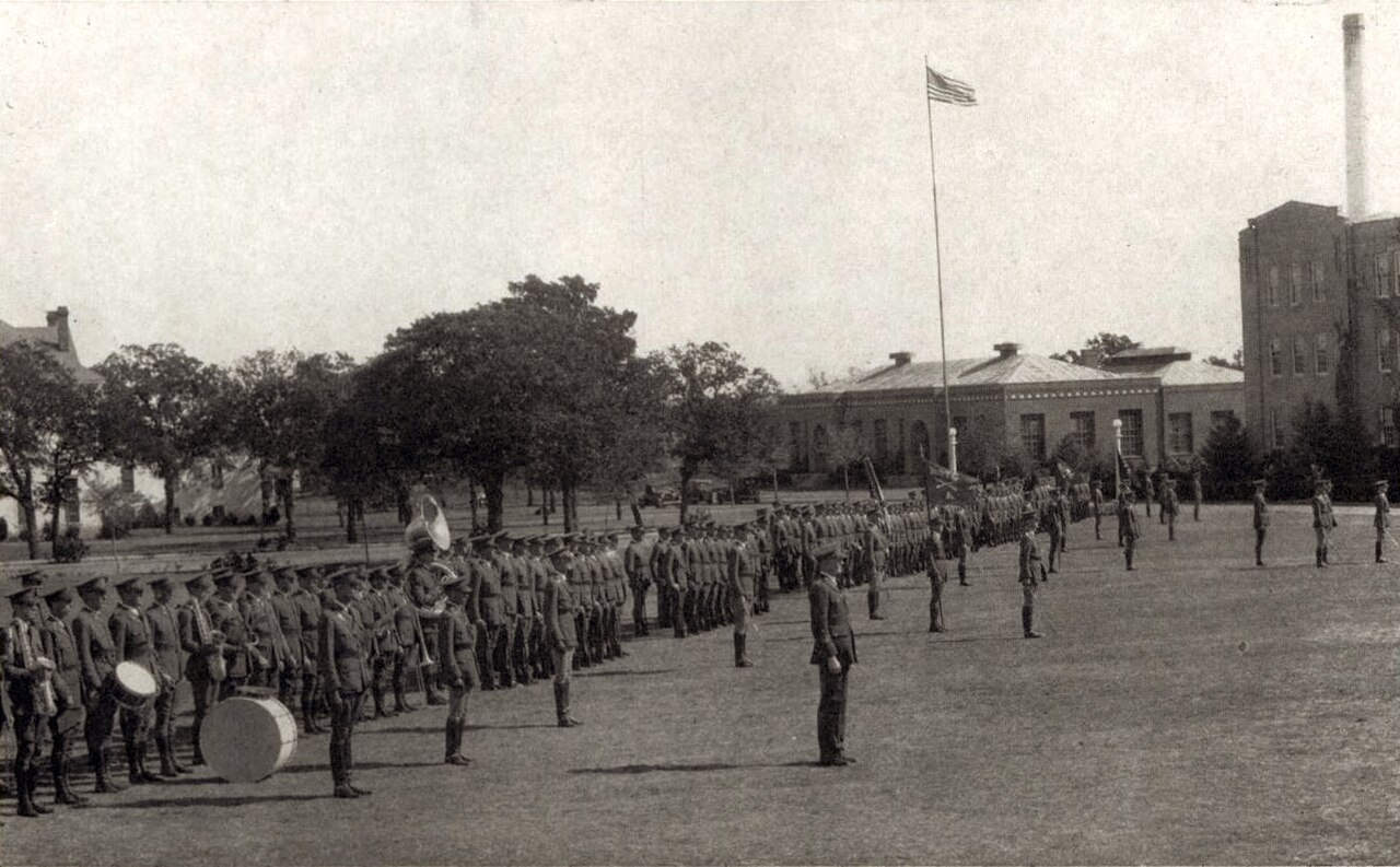 NTAC cadets on campus quad, 1920