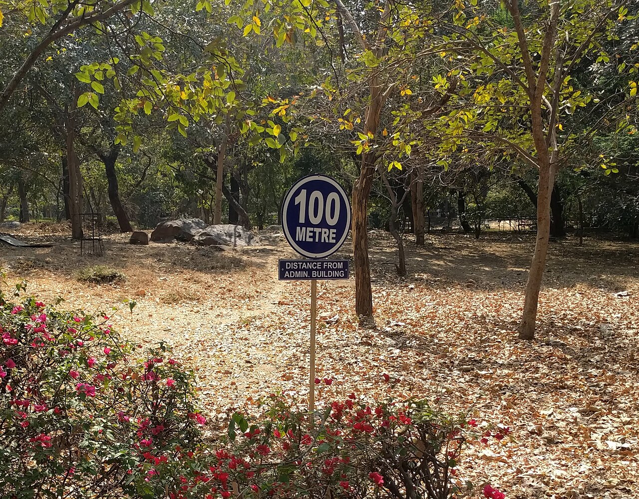 Jawaharlal Nehru University 100m sign