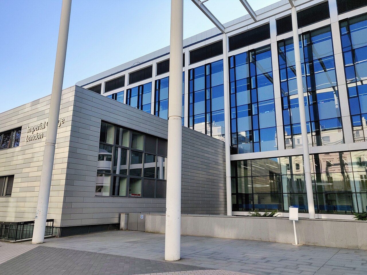 City and Guilds Building front side, Exhibiton Road on a spring afternoon